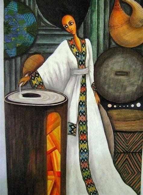 This Is So Beautifully Captured Ethiopian Lady Making Injara African Art African Paintings