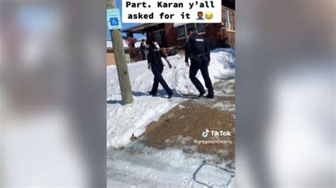 black tiktoker says woman called the cops on him for shoveling snow flipboard