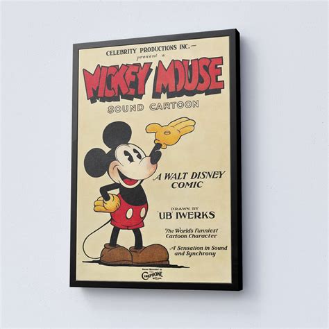 Vintage Mickey Mouse Poster Disney Mickey Art Poster Vintage Etsy