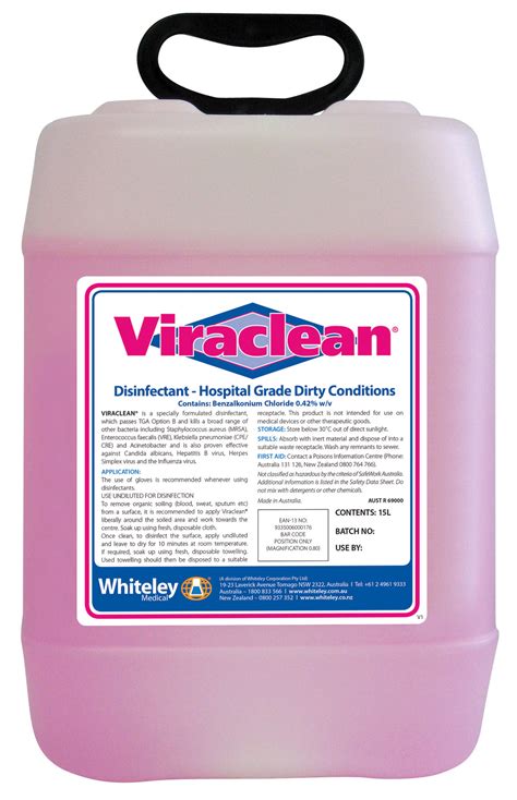 Whiteley Viraclean Hospital Grade Disinfectant Ultimate Cleaning Products