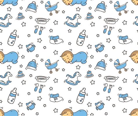 Baby Theme Seamless Background Vector Premium Download