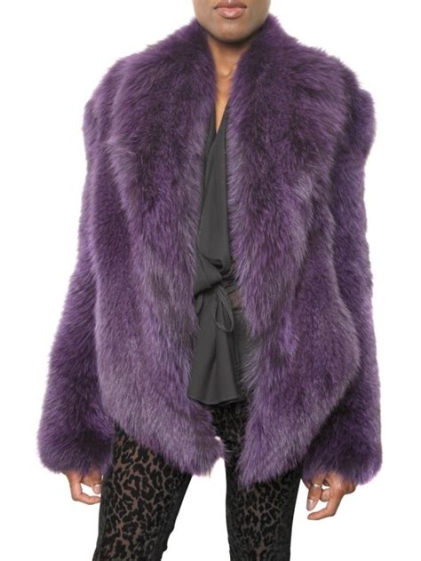 Lyst Kevork Kiledjian Fox Fur Coat In Purple