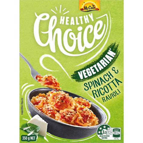 Mccain Spinach Ricotta Ravioli Healthy Choice Frozen Meal G Woolworths