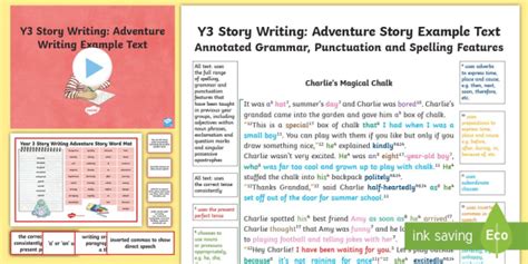 Y3 Story Writing Ks2 Adventure Modelexample Text