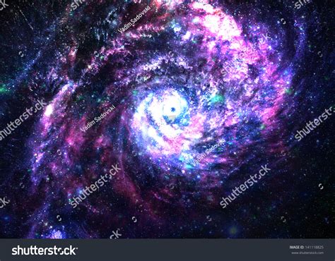 Incredibly Beautiful Spiral Galaxy Somewhere In Deep Space Stock Photo