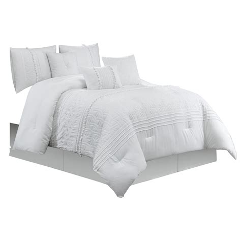 Embroidered White Queen Comforter Set At Home