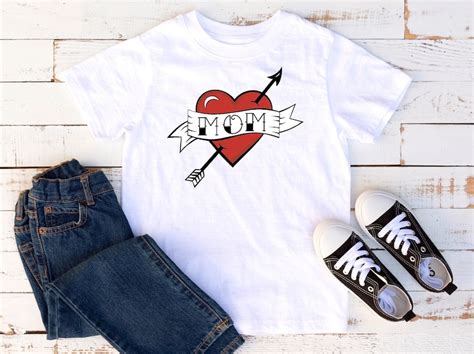 Mom Heart Tattoo Png Format Valentines Shirts Sublimation Etsy