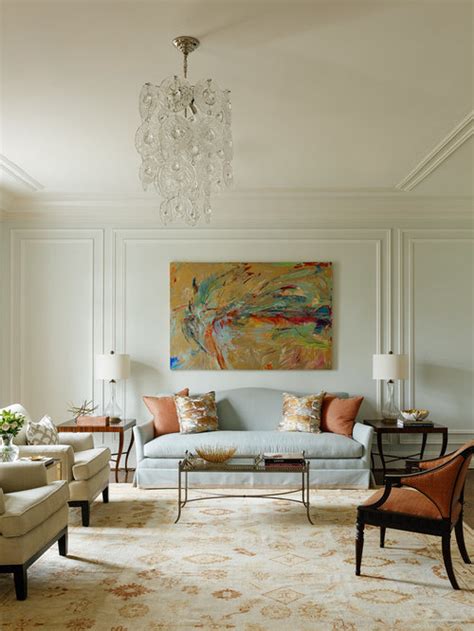 This design with a tree branch with ochre leafs could be excellent for decorating your living room walls. Wall Molding | Houzz