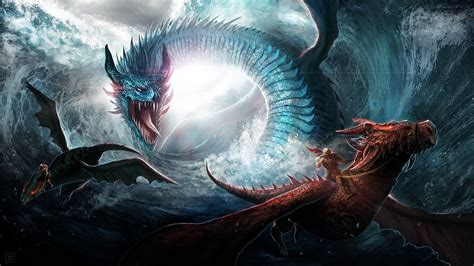 Ocean Dragon Wallpapers Top Free Ocean Dragon Backgrounds