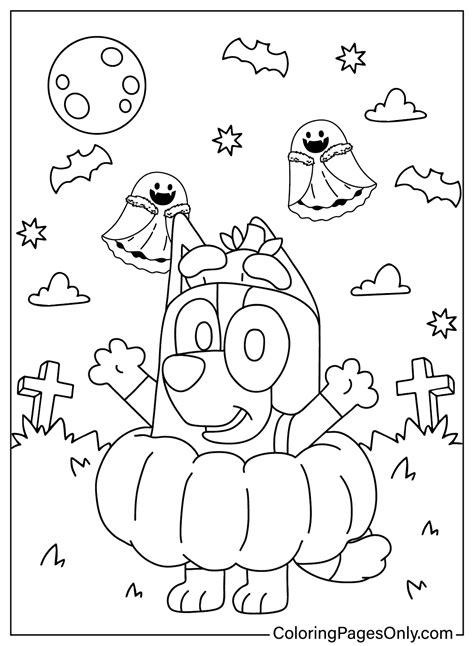 Bluey Halloween Picture To Color Free Printable Coloring Pages