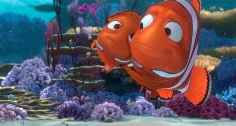 Marlin And Nemo Sharing A Loving Hug Disney