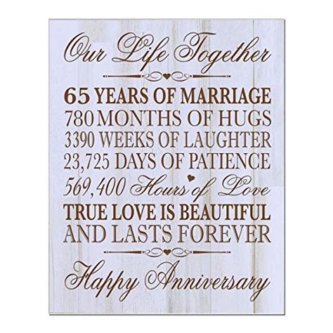 Personalized 65th Wedding Anniversary Wall Plaque Ts For Couple