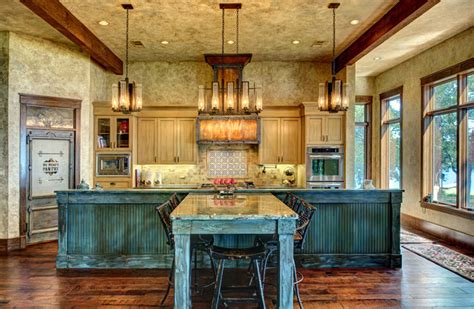 Ranch Style By The Lake Rustic Kitchen Houston By Ellis Custom