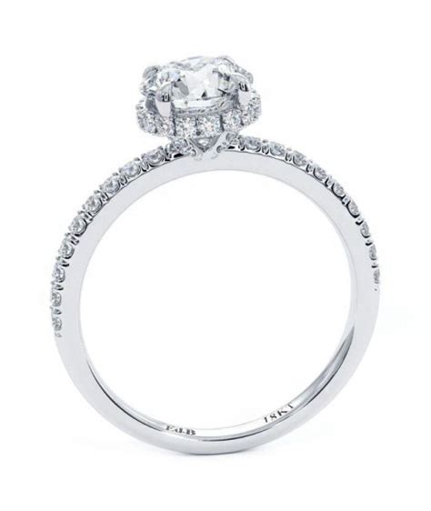 Round Hidden Halo The Sex And The City Micropavé Diamond Engagement Ring In 18k White Gold