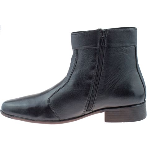 Mens Soft Leather Ankle Zip Up Boots Size Uk 6 12 Black Scimitar M753a Kd Ebay