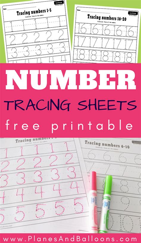Tracing Numbers Worksheets Free Printable Learning Numbers 1 20 In