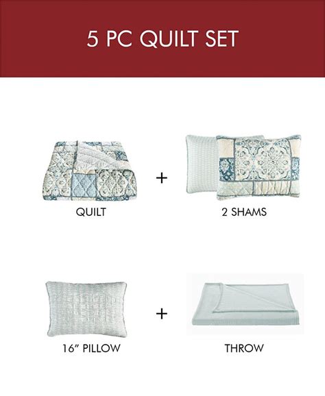 Sunham Tricia 5 Pc Reversible Fullqueen Quilt Set And Reviews Quilts
