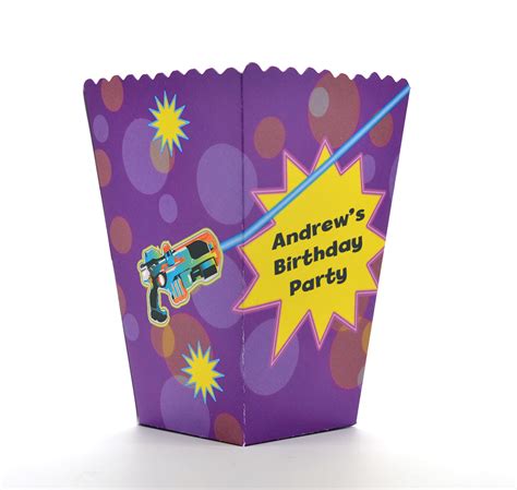 Laser Tag Personalized Birthday Party Popcorn Boxes