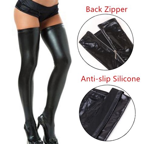 S Xxl High Quality Boots Silicone Stay Up Leather Stockings Sexy