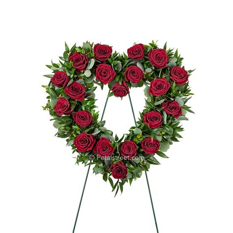 Funeral Flower Heart Wreath With Roses Point Pleasant Nj Florist