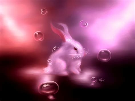 Art Watercolor Pink Rabbit Wallpaper Art And Paintings Wallpaper