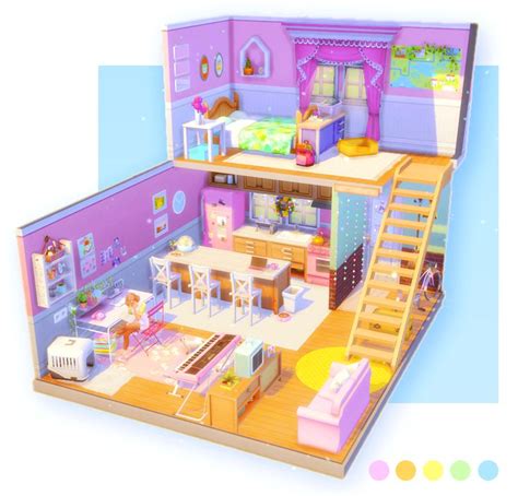Dollhouse 🏡 Smartmilkboxes Sims 4 House Design Sims House Sims 4 Loft