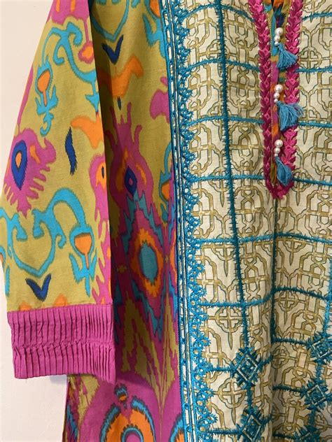 KHAADI EMBROIDERED KURTA ETHNIC Gul Ahmed Sapphire Limelight Zeen