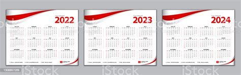 Takvim 2022 2023 2024 Yıl Şablonu Basit Takvim Masa Takvimi Tasarımı