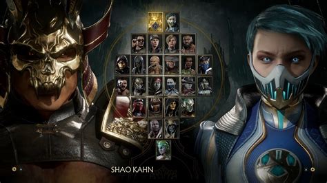 mortal kombat 11 select screen all characters and animations youtube