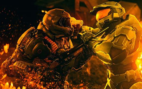 1440x900 Resolution Doomguy Vs Master Chief 1440x900 Wallpaper