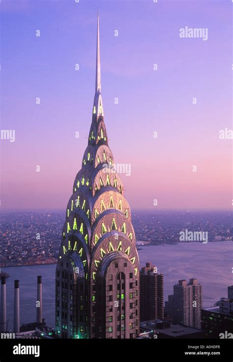 Chrysler Building New York City Aerial View Of The Crown And Spire Of
