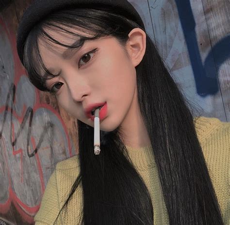 Smoking Ladies Girl Smoking Korean Photoshoot Women Smoking Cigarettes Cigarette Girl