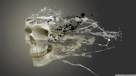 Disintegrating Skull Ultra Hd Desktop Background Wallpaper
