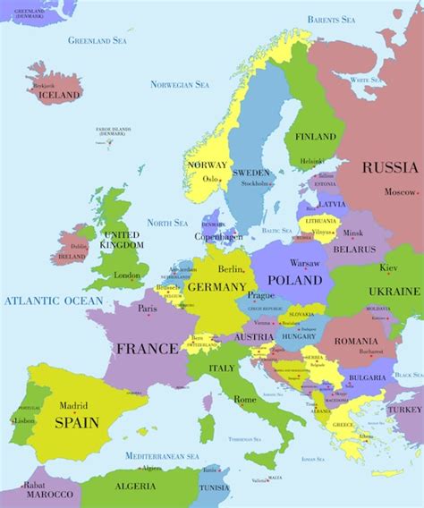 Premium Vector Political Map Of Europe