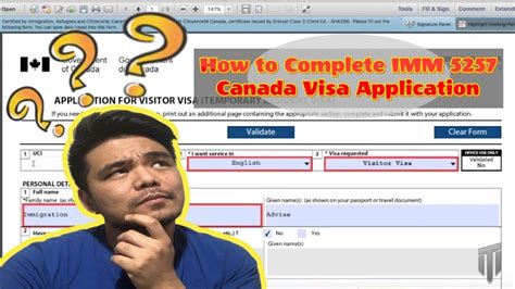 How To Complete Imm 5257 Canada Visa Application 2019 Youtube