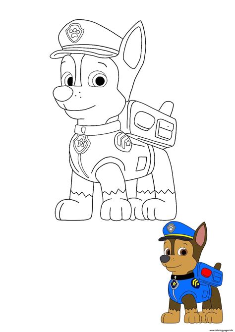Chase From Paw Patrol Coloring Page Coloring Page Blog