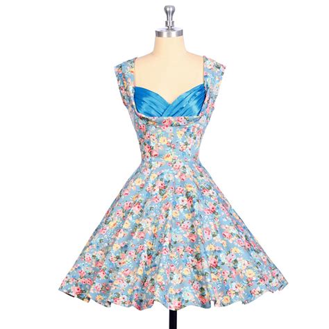 Belle Poque Women Summer Dress 2017 50s 60s Pattern Floral Print Vintage Plus Size Tunic Woman