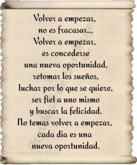 Volver A Empezar Spanish Inspirational Quotes Something To Remember