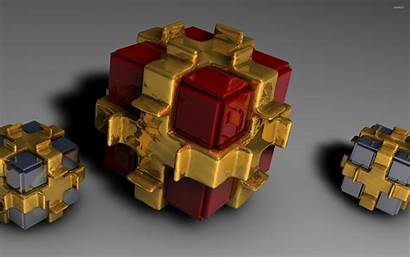 3d Golden Wrap Cubes Cube