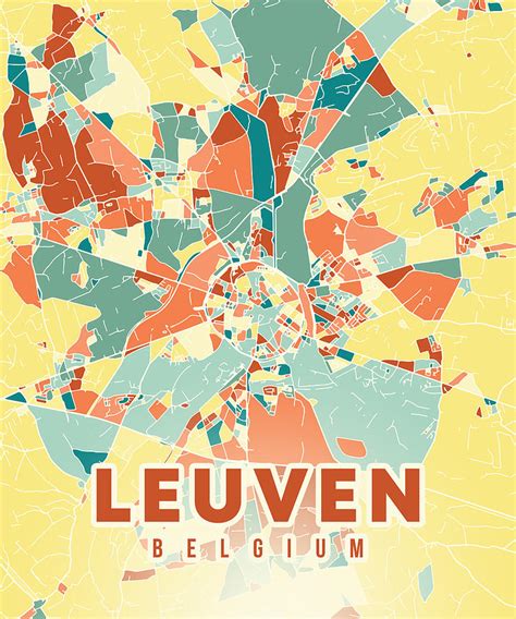 Leuven Belgium Map Digital Art By Alexandru Chirila Pixels