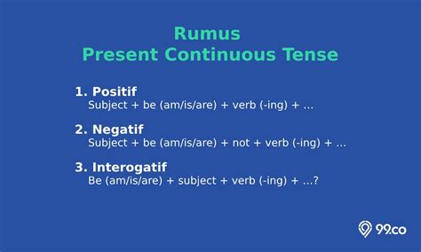 30 Contoh Present Continuous Tense Kalimat And Artinya