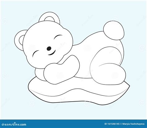 Sleeping Teddy Bear Coloring Book Stock Vector Illustration Of Teddy