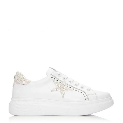 Aaliyah White Leather Shoes From Moda In Pelle Uk