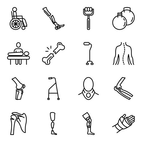 Pack Of Orthopaedic Equipment Linear Icons 16109956 Vector Art At Vecteezy