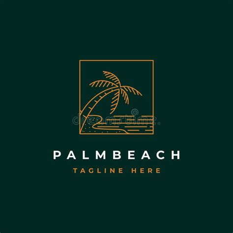 Palm Beach Logo Design Illustration Template Stock Vector