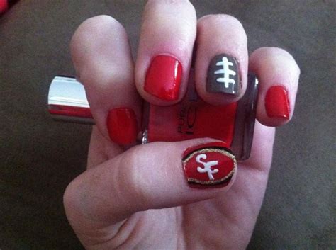San Francisco 49ers Nails Niner Nation By Drg Nails 49ers Nails