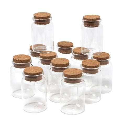 Homeford Glass Spice Jar Corked Favor Bottles 3 Inch 12 Count Glass