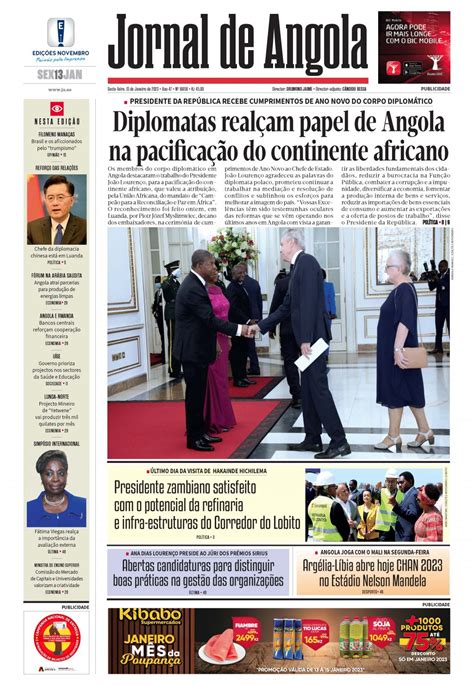 Jornal De Angola Sexta 13 De Janeiro De 2023