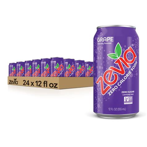 Buy Zevia Zero Calorie Soda Grape 12 Ounce Cans Pack Of 24 Online