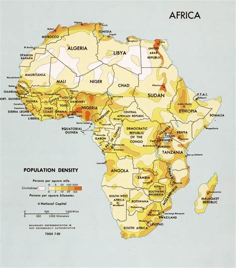 Africa Population Density Poster Print 18 X 24